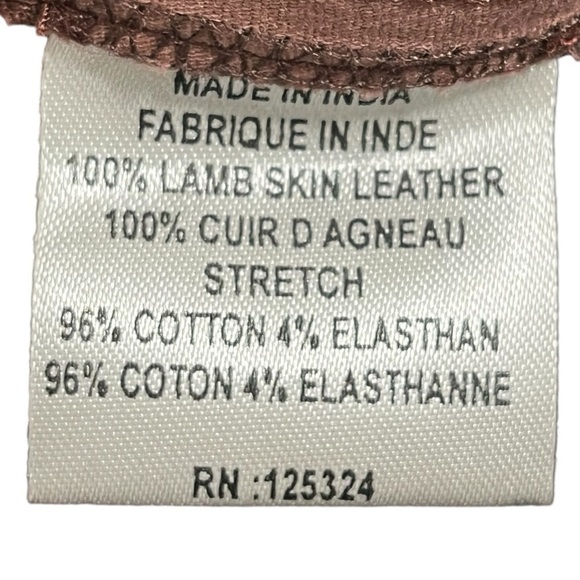 Haute Hippie Burgundy 100% Lamb Skin Leather Mid Rise Pants Size 4 - Picture 12 of 15